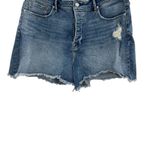 Good American  Bombshell Shorts Distressed Cutoff Denim‎ Stretch Blue276 Size 16 Photo 5