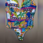 NWOT Tropical Print Halter Swimsuit SZ Photo 4