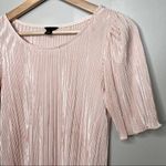 Ann Taylor Vintage  Blush Peach Pink Crinkle Shimmering Pleated Top Blouse Photo 1