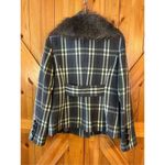 The Limited  Faux Fur Collar Plaid Coat Size Medium (0550) Photo 6