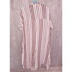 Frockk cotton striped dress / beach coverup sheer with pockets summer outfit Tan Size undefined Photo 5