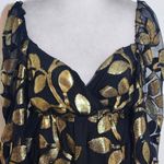 Buddy Love Black and Metallic Gold Leaf Mini Cocktail Dress NWOT Size XS Photo 2