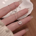 Sun Pendant Necklace for Women Silver Photo 1