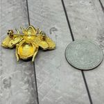 Enamel Bee Brooch Preowned Black Yellow‎ Gold Pin Costume Jewelry Queen *FLAW Yellow Photo 6