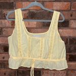 Urban Outfitters  Butter Yellow Spring Cropped Tank Top Eyelet Size Large Photo 0