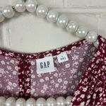 Gap  Red Floral Smocked Wide Leg V Neck Jumpsuit Size L Photo 6