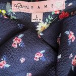 Crave fame  Navy Floral Cold-Shoulder Crop Top, L Photo 2