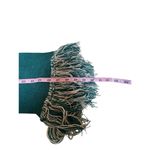 Columbus Teal And Cream Knit Rectangular Fringed Scarf 31”x8” Photo 8