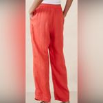 Banana Republic  Easy Linen Pull On Pant New Coral Wide Leg Size M Photo 3