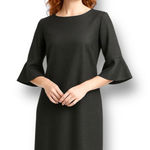 Pendleton New  Gray 100% Virgin Wool Midi Dress Bell Sleeve Office Preppy S/M Photo 0