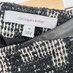Classiques Entier Classiques Enteir Tweed Pencil Skirt Leather Trim Black and White Women's 10 Photo 4