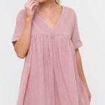 Listicle Pink Babydoll Swing Dress Photo 0