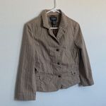 City Streets Tan Striped Blazer Size M Photo 5
