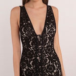 Tobi •  Lea lace plunge neck mini dress black and nude xsmall Photo 0