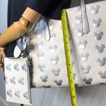 Kate Spade X Disney Silver Mickey Mouse Embossed Shoulder Bag Tote Photo 8