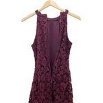 Lulus  Love Poem Burgundy Lace Halter Mini Dress Size Small Valentine's Day Date Photo 7