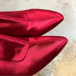 Stradivarius  Red Pointy Toe Pull On Satin Sock Boots Size 37 GUC Photo 1