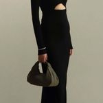 Sophie Rue Stella Ruched Jersey Maxi Dress Long Black Cutout Stretchy NWT Size M Photo 0