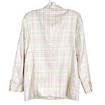 Escada Pink Yellow Pastel Silk Blend Plaid Blazer Sz 40 Photo 5