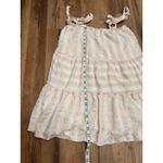 Le lis  Pink‎ Striped Tiered Mini Dress Rayon Lined Bow Tie Straps Size S Photo 4