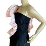 Gunne Sax VINTAGE 1980'S  BLACK W/PINK SHOULDER RUFFLE FORMAL DRESS (S) Photo 6