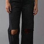 American Eagle  High Rise Ultra Distressed Baggy Mom Jeans in Black Size 6 Photo 1
