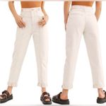 We The Free Free People City Of Lights Sz 25 High Rise Linen Blend Ecru Jeans Photo 1