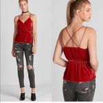 EXPRESS Black Velvet Strappy Faux Wrap Cami Tank Top Size Small Photo 8