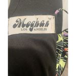 Meghan Los Angeles Womens Sz S Trapeze Aztec Artsy Halter Black Neon Mini Dress Photo 5