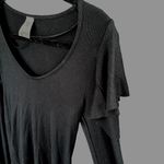 We The Free  People On Rewind Black Ruffled Shoulder Longsleeve Blouse Photo 3