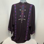Tigerlily Amalia Embroidered Kimono Front Open Tunic Top S/M Photo 7