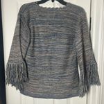 Vintage 60s Wool Space Dye Fringe Sleeve Sweater Midi Skirt Set Size M Hippie Blue Size M Photo 8