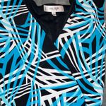 Jones Studio  Blue and Black Geometric Blouse Photo 3