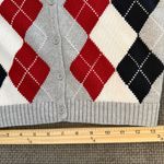 Brandy Melville  Elizabeth Argyle Knit Cardigan S Preppy Dark Academia Classic Photo 6