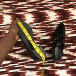 90s Vintage Androgynous “Men Style” Women Leather Loafers Dress Shoes Brogues Pointed Toe Office Siren Core Oxfords Silver Buckle #Classic #Formal #Goth #Preppy Dark #Academia Measurement in pics Black Size 8.5 Photo 3