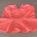 🆕Celine Plus Size Neon Tube Textured Peplum Ruffle Hem Top 3X🆕 Orange Photo 2