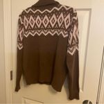 Woven Heart  Brown medium winter sweater Photo 6