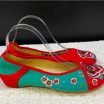 Cinak Women's Red/Blue Floral Shoes/Flats Sz 41 SKU 4918 Red Photo 4