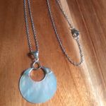 Mother of Pearl Sterling Silver Pendant Stainless Steel Necklace Photo 9