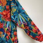 Vtg Dana Cote D'Azeur Silk Blouse Womens Size 40 Blue Floral Button Up France Photo 6