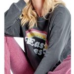 Wildfox Pigment Clean Black “Easy Does It” Oversized Rainbow Sommers Sweatshirt Photo 4