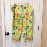 Nick & Nora VTG  Womens Retro Pink Flamingo Pants Size Large Capris Loungewear Photo 2