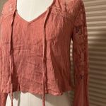 Forever 21 NWOT lace inset long sleeve crop top Photo 1