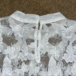 INA  white sheer shirt with butterflies, puff sleeves with elastic, smooth collar Photo 3