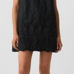 Gap x Doen Size S Eyelet Mini Shift Dress Black Ruffles Sleeveless Photo 0