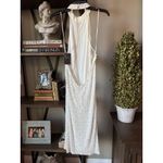 Retrofête  Olivia Sequin Halter Midi Dress White Womens Size Medium Photo 8