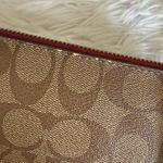 Coach Brown Burgundy Coat Canvas Wristlet w/ Card Slots Photo 3