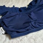 Carmen Marc Valvo Women's Mesh Ruffle Midnight Blue Bikini Top size Medium NEW Photo 4