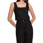 Central Park West NWT  Linen Blend Hazel Top in Black Photo 1