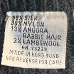 Vintage 90s Black Cable Knit Maxi Skirt Metallic Silver Studs Small Silk Angora Photo 7